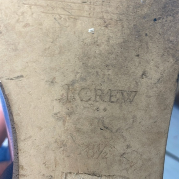 J Crew Morgan Leather D'orsay Black and Tan Color Block Peep Toe Flats Sandals - Picture 8 of 13